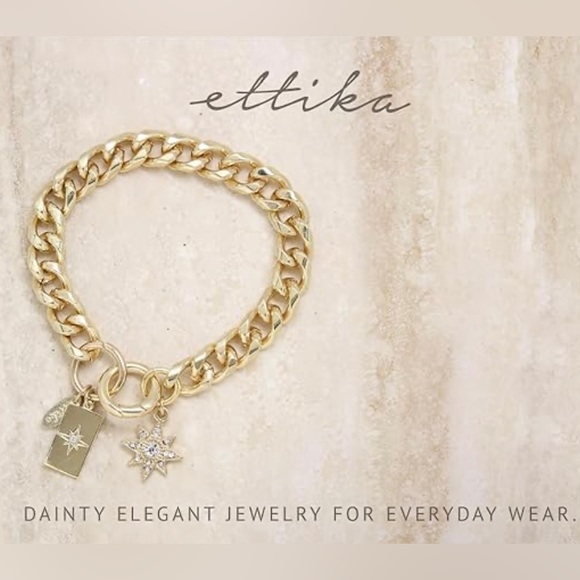 ⭐️ New! Ettika 18kt GP Starry Charms Link Bracelet - Picture 5 of 6